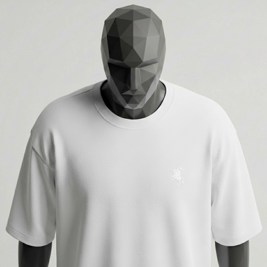 Cavalier White Terry Oversized Tee